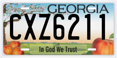 GA license plate CXZ6211