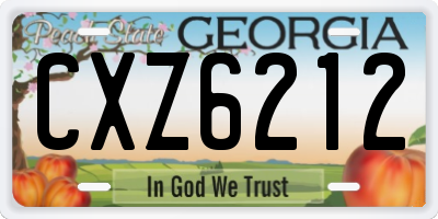 GA license plate CXZ6212