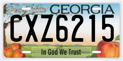 GA license plate CXZ6215