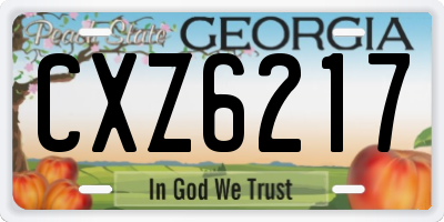 GA license plate CXZ6217