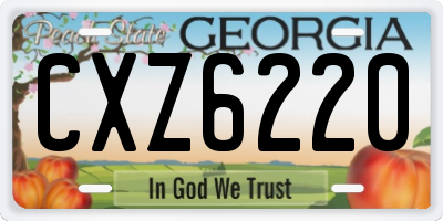 GA license plate CXZ6220