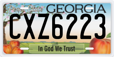 GA license plate CXZ6223