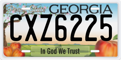 GA license plate CXZ6225