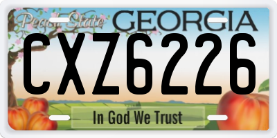 GA license plate CXZ6226
