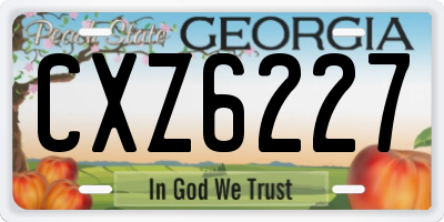 GA license plate CXZ6227