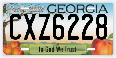 GA license plate CXZ6228