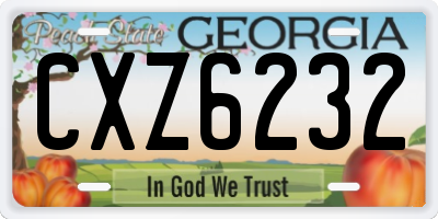 GA license plate CXZ6232