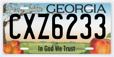 GA license plate CXZ6233