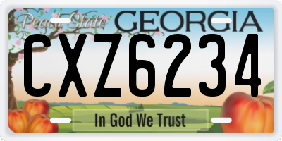 GA license plate CXZ6234