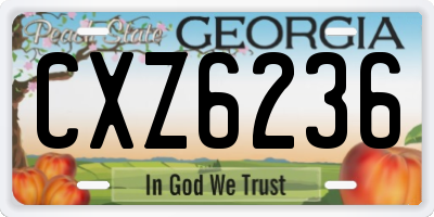 GA license plate CXZ6236