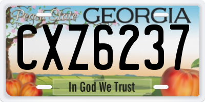 GA license plate CXZ6237