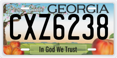 GA license plate CXZ6238