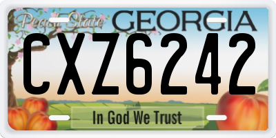 GA license plate CXZ6242