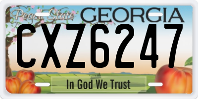 GA license plate CXZ6247