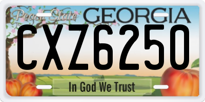 GA license plate CXZ6250