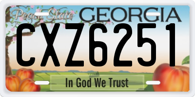 GA license plate CXZ6251