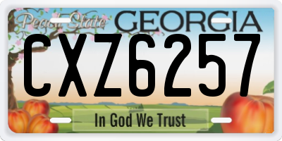 GA license plate CXZ6257