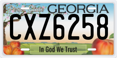GA license plate CXZ6258