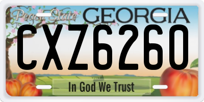 GA license plate CXZ6260