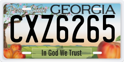 GA license plate CXZ6265