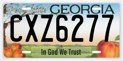 GA license plate CXZ6277
