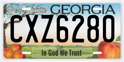 GA license plate CXZ6280