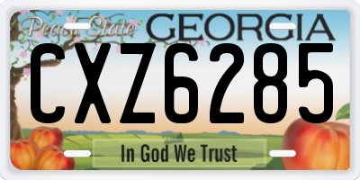 GA license plate CXZ6285