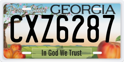 GA license plate CXZ6287