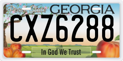 GA license plate CXZ6288