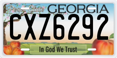 GA license plate CXZ6292