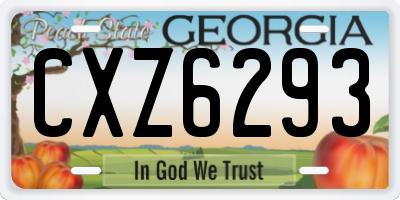 GA license plate CXZ6293