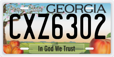 GA license plate CXZ6302