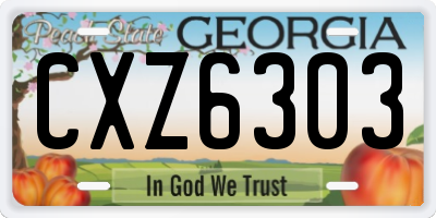 GA license plate CXZ6303