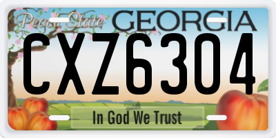 GA license plate CXZ6304