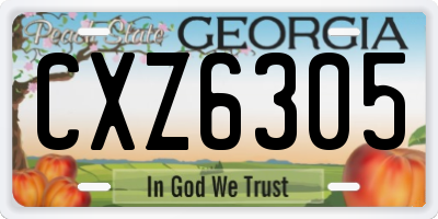 GA license plate CXZ6305