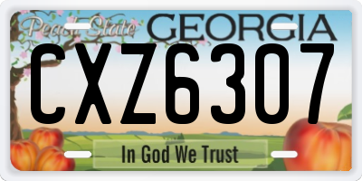 GA license plate CXZ6307