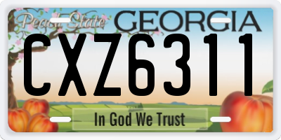 GA license plate CXZ6311