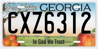GA license plate CXZ6312