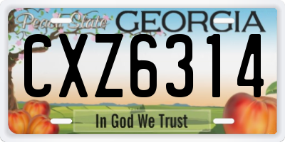 GA license plate CXZ6314