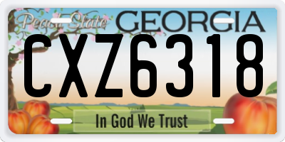GA license plate CXZ6318