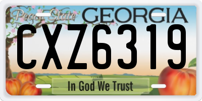 GA license plate CXZ6319
