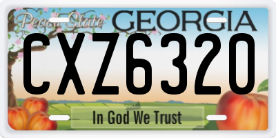 GA license plate CXZ6320