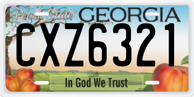 GA license plate CXZ6321
