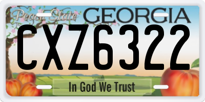 GA license plate CXZ6322