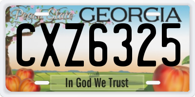 GA license plate CXZ6325