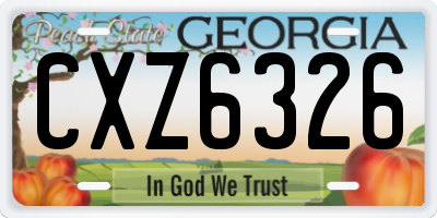 GA license plate CXZ6326