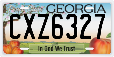 GA license plate CXZ6327