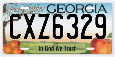 GA license plate CXZ6329