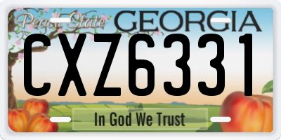 GA license plate CXZ6331