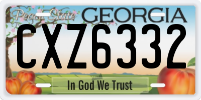 GA license plate CXZ6332